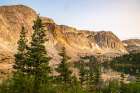 USA, Wyoming, Medicine Bow National Forest. Landscape with mountain and   Lake Marie reflection. Art Print